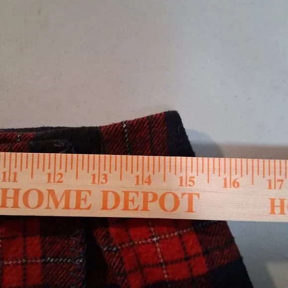 Vintage Marsh Landing Wool Plaid Red Navy Blue Wrap Skirt Size 10 Retro - Picture 11 of 13